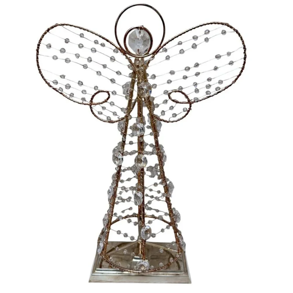 POTTERY BARN Angel Christmas Stocking Holder XL Crystal Metal Holiday Decor